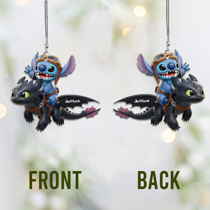 Two Little Monster Personalized Name Car Ornament
