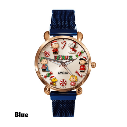 Custom Christmas Comic Friends Handwatch - Personalized Cute Puppy Watch