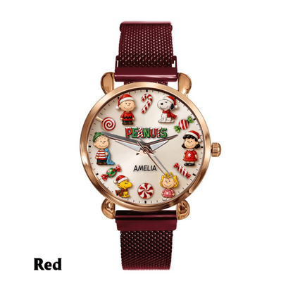 Custom Christmas Comic Friends Handwatch - Personalized Cute Puppy Watch