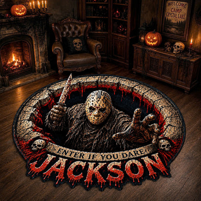 Personalized Horror Characters Tufted Rug – Custom Name Horror Legends Doormat/Rug