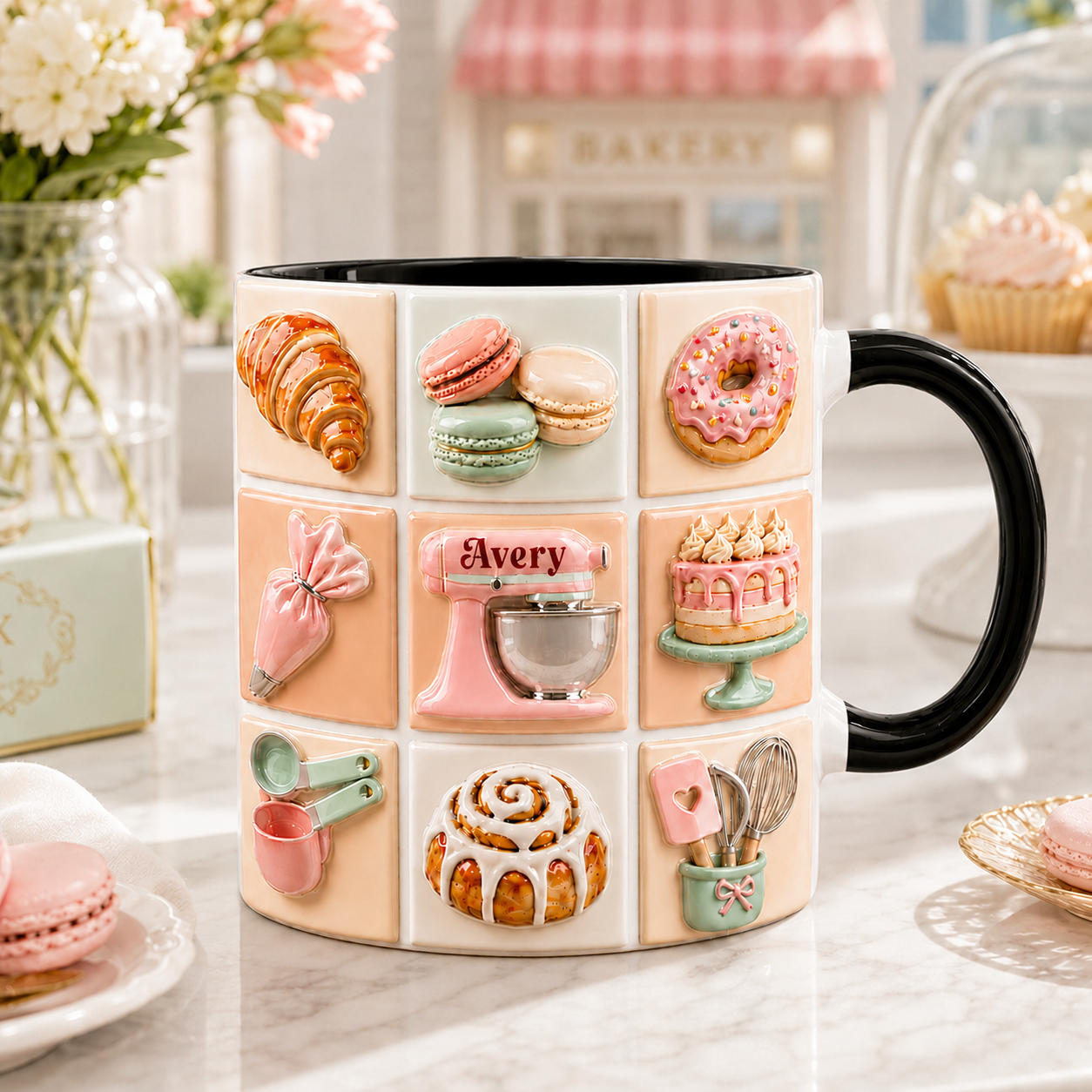 Personalized Baker Mug with Name – Custom Name Baking Lover Coffee Cup