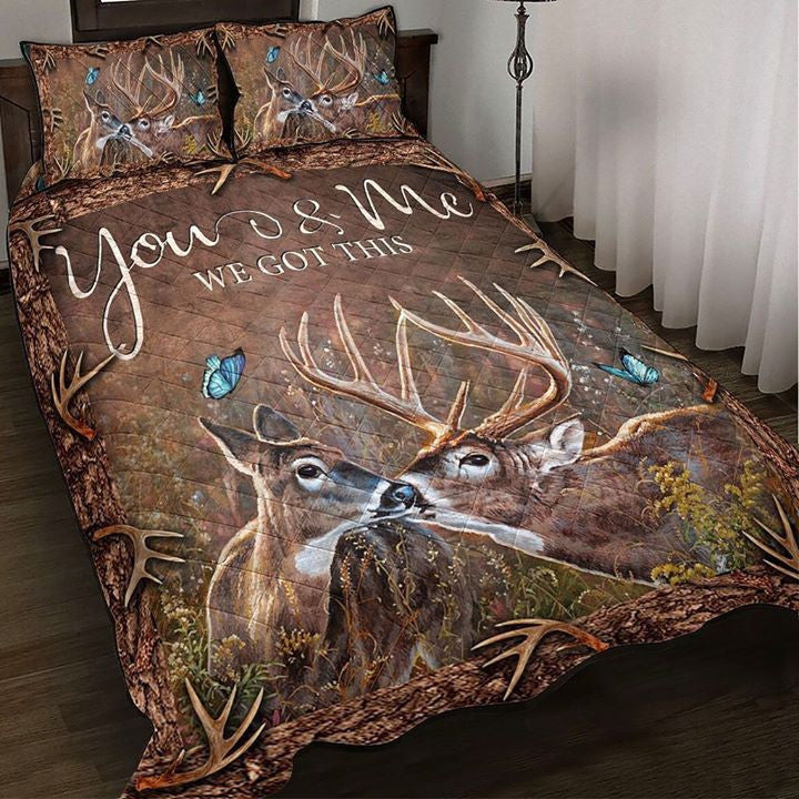 Couple Deer Q2 Quilt Bedding Set