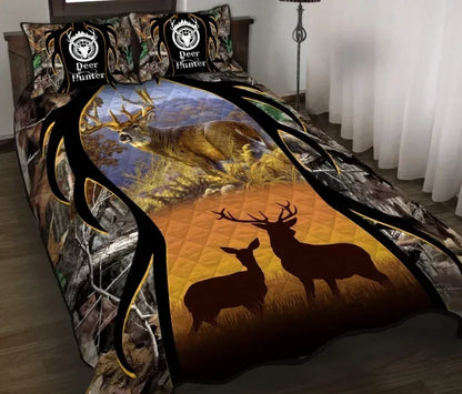 Deer Hunting Camouflage Quilt Bedding Set