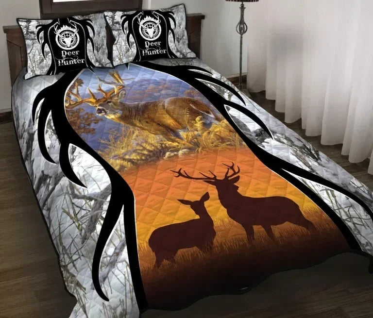 Deer Hunting Camouflage Quilt Bedding Set