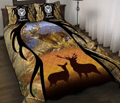 Deer Hunting Camouflage Quilt Bedding Set