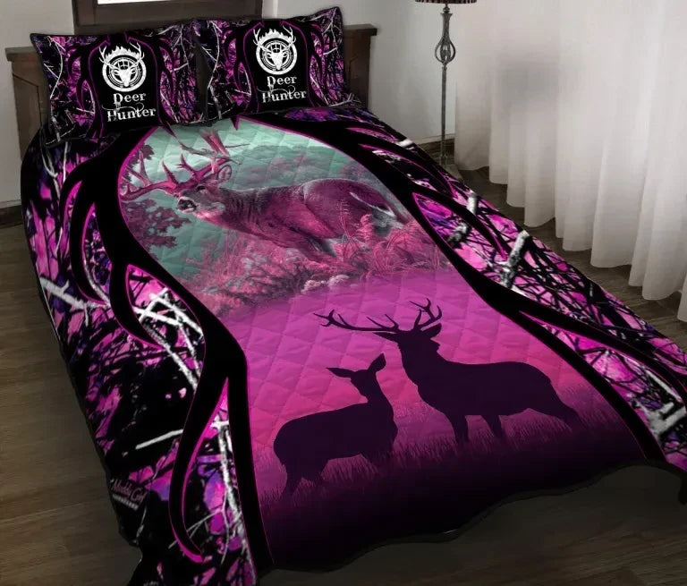 Deer Hunting Camouflage Quilt Bedding Set