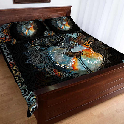 Mandala Couple Deer Q2 Quilt Bedding Set