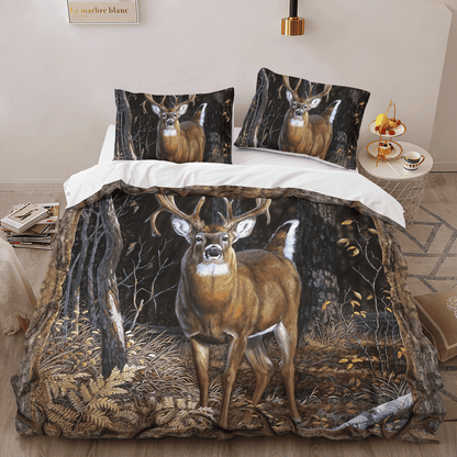 Deer Hunting Forest All Over Printed Bedding Set