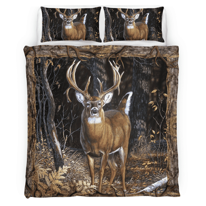 Deer Hunting Forest All Over Printed Bedding Set