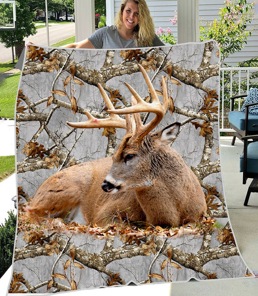 Lying Deer Fleece Blanket