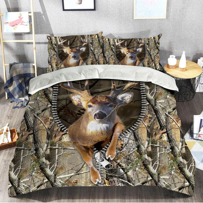 Deer Hunting Camo All Over Printed Bedding Set