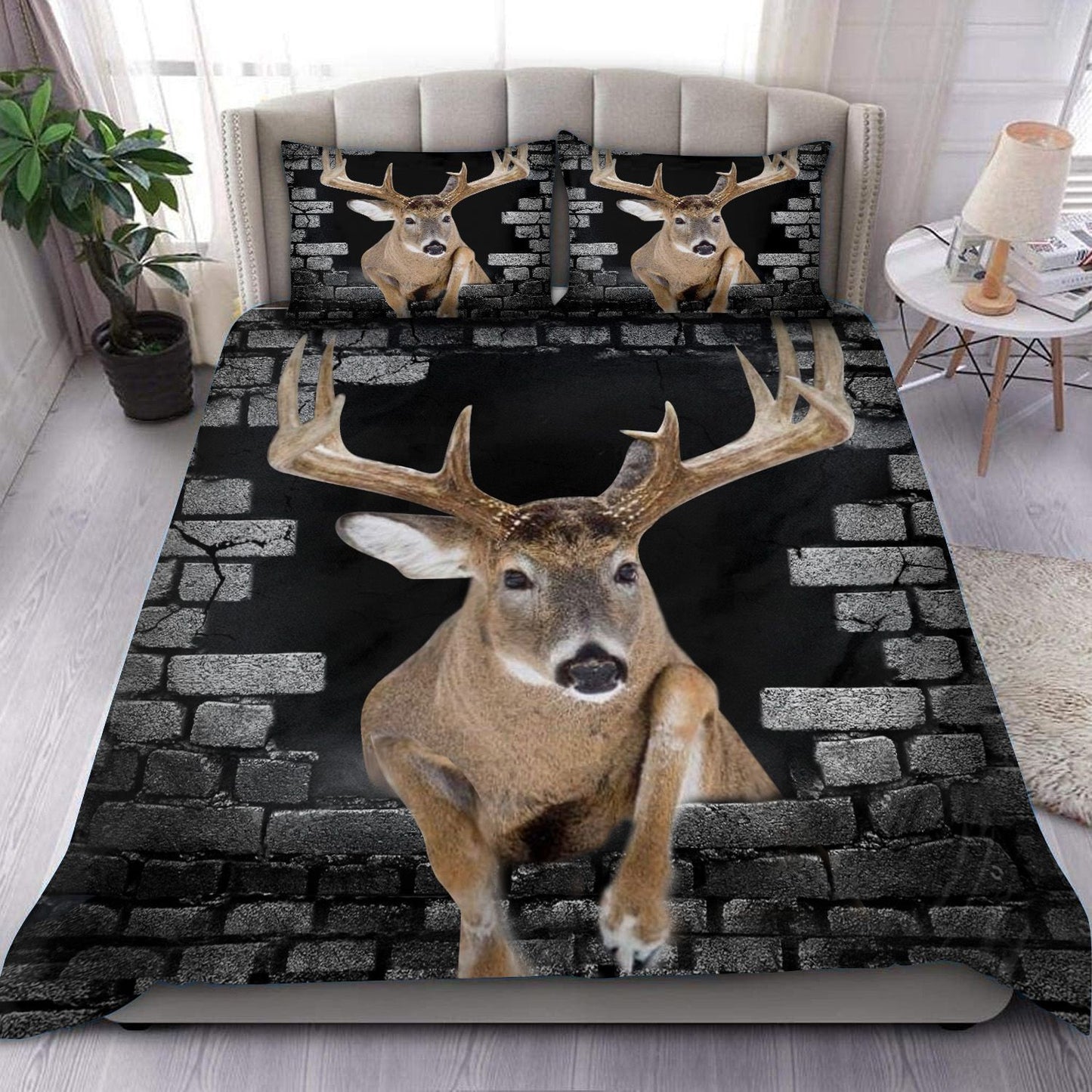 Deer Hunting Wall All Over Printed Bedding Set
