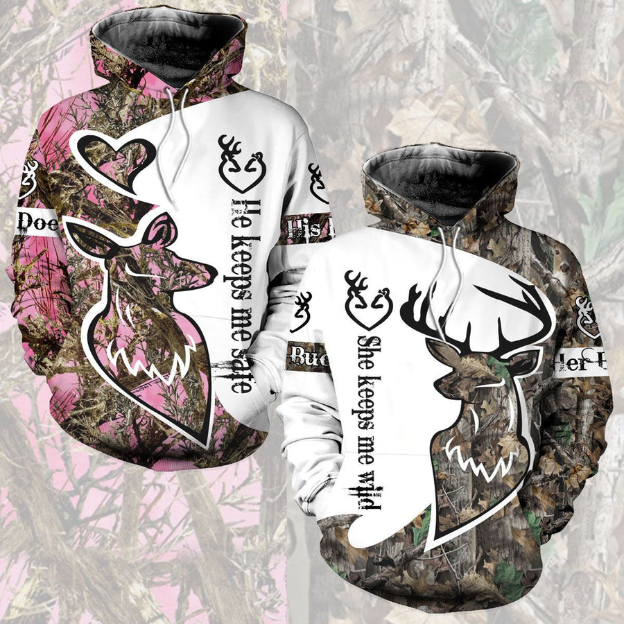 Deer Hunting - Combo Hoodie Couple All over Printed 3D