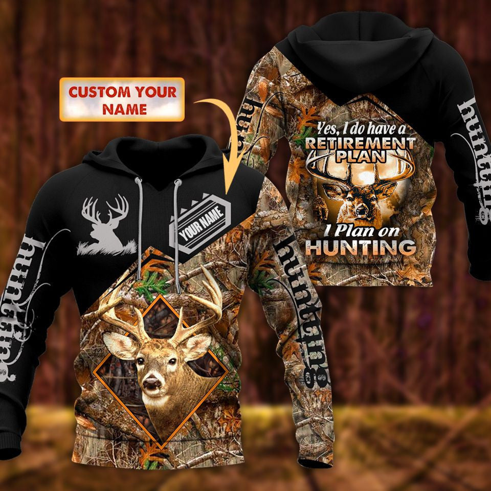 Personalized Name Deer Hunting Pattern V4 All Over Printed Unisex Shirt
