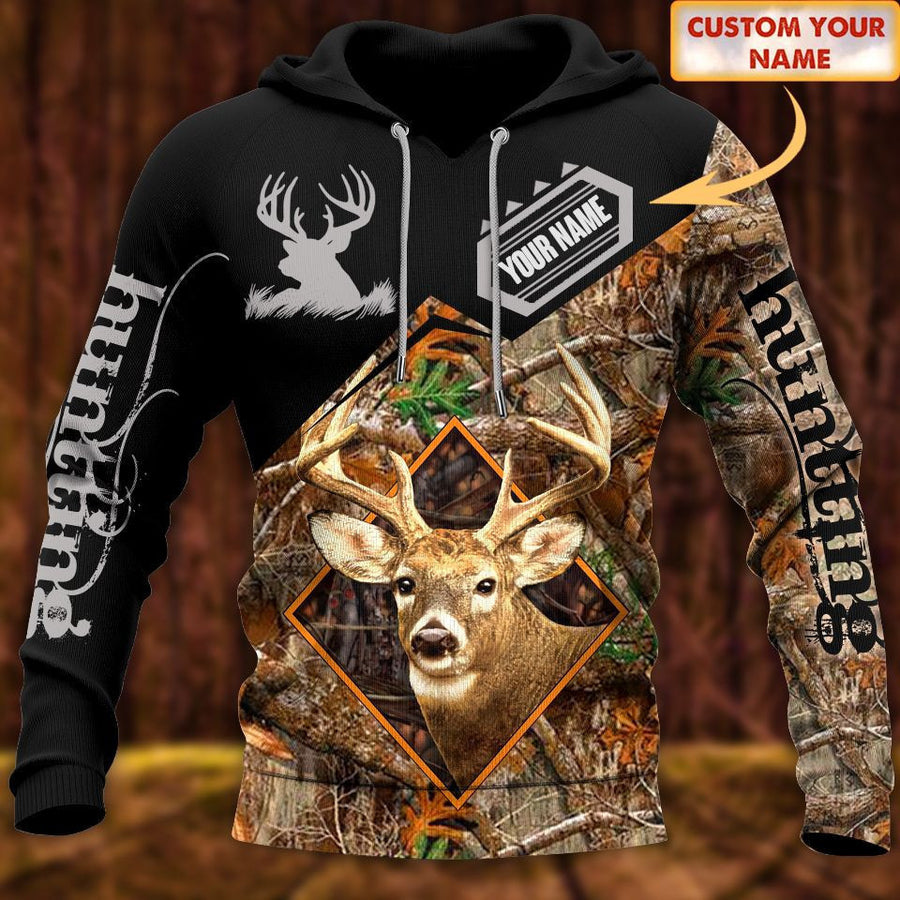 Personalized Name Deer Hunting Pattern V4 All Over Printed Unisex Shirt