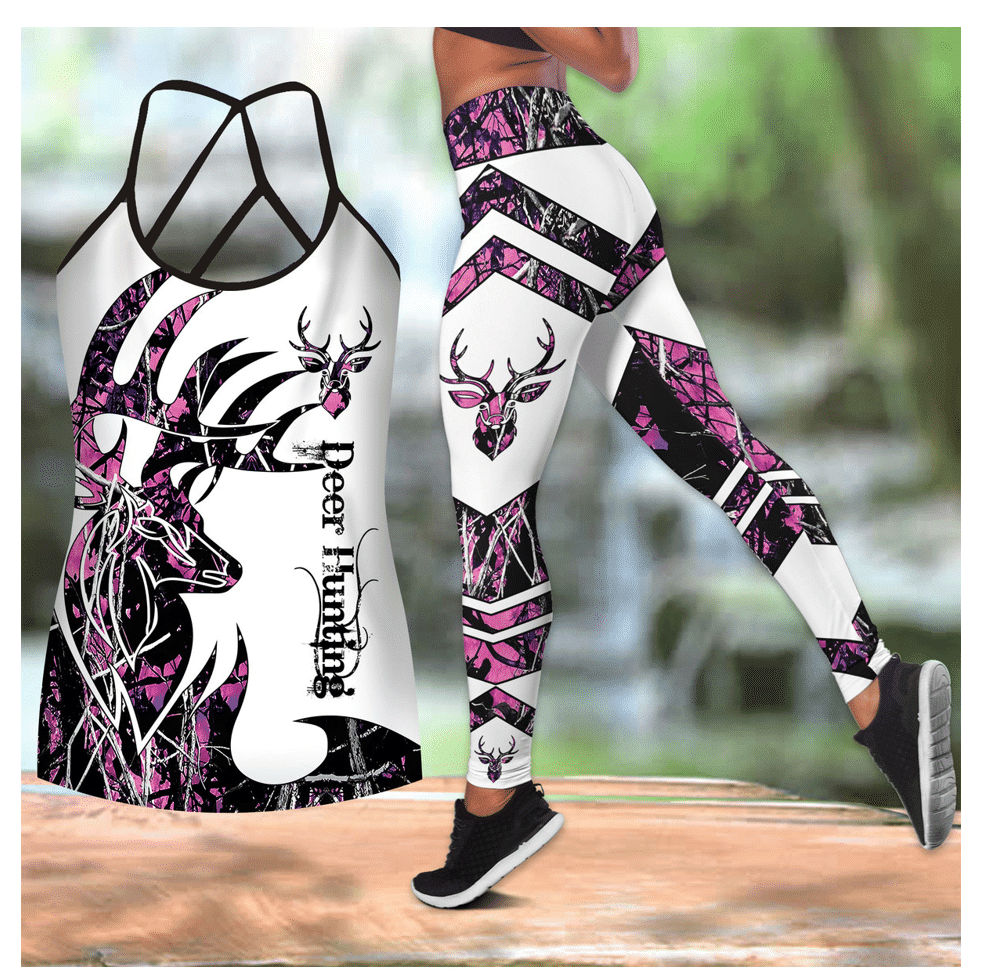 DEER HUNTING CROSS TANKTOP + LEGGING SET