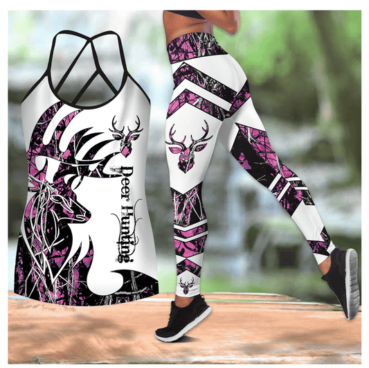 DEER HUNTING CROSS TANKTOP + LEGGING SET