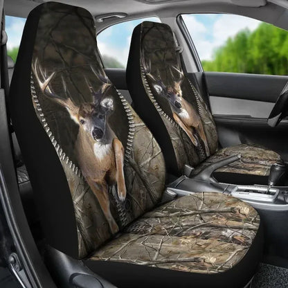 Deer Hunting Camo Pattern - Car Seat Cover Size Universal Fit