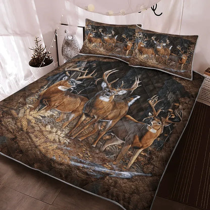 Deer Hungting Q2 Quilt Bedding Set