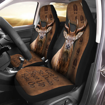 Deer Hold on Funny Car Seat Covers Universal Fit Set 2