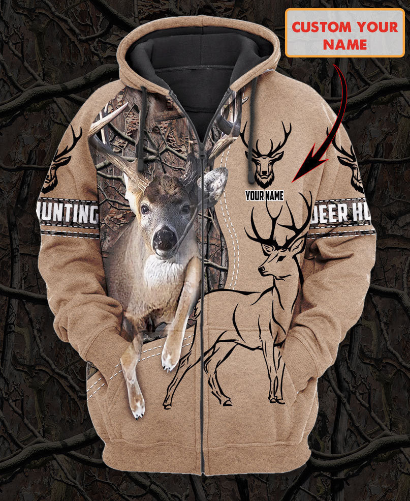Personalized Name Deer Hunting Q2 All Over Printed Unisex Shirt