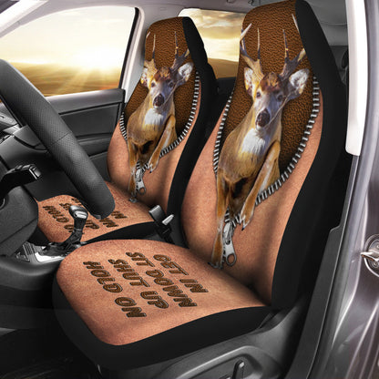 Deer Q2 Hold on Funny Car Seat Covers Universal Fit Set 2