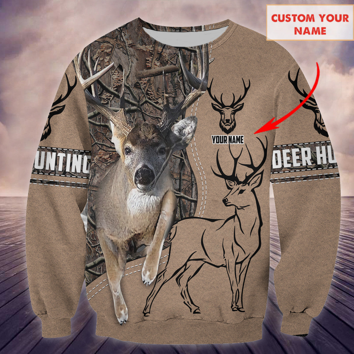 Personalized Name Deer Hunting Q2 All Over Printed Unisex Shirt