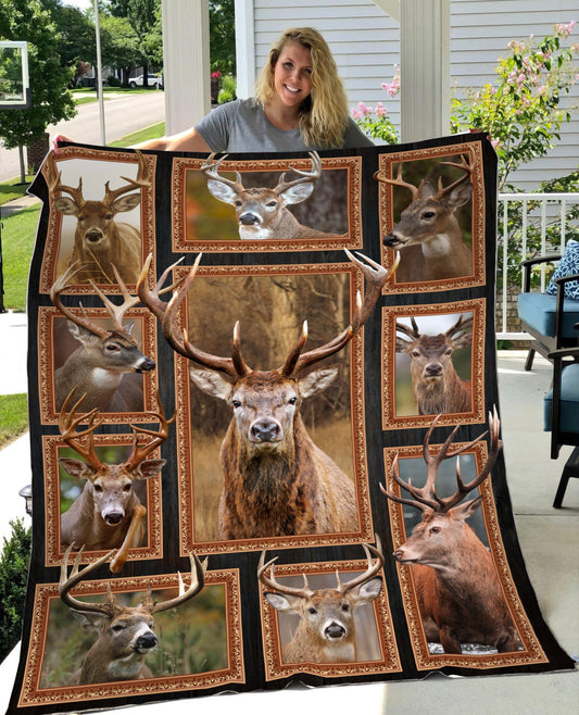 Deer Q2 Fleece Blanket