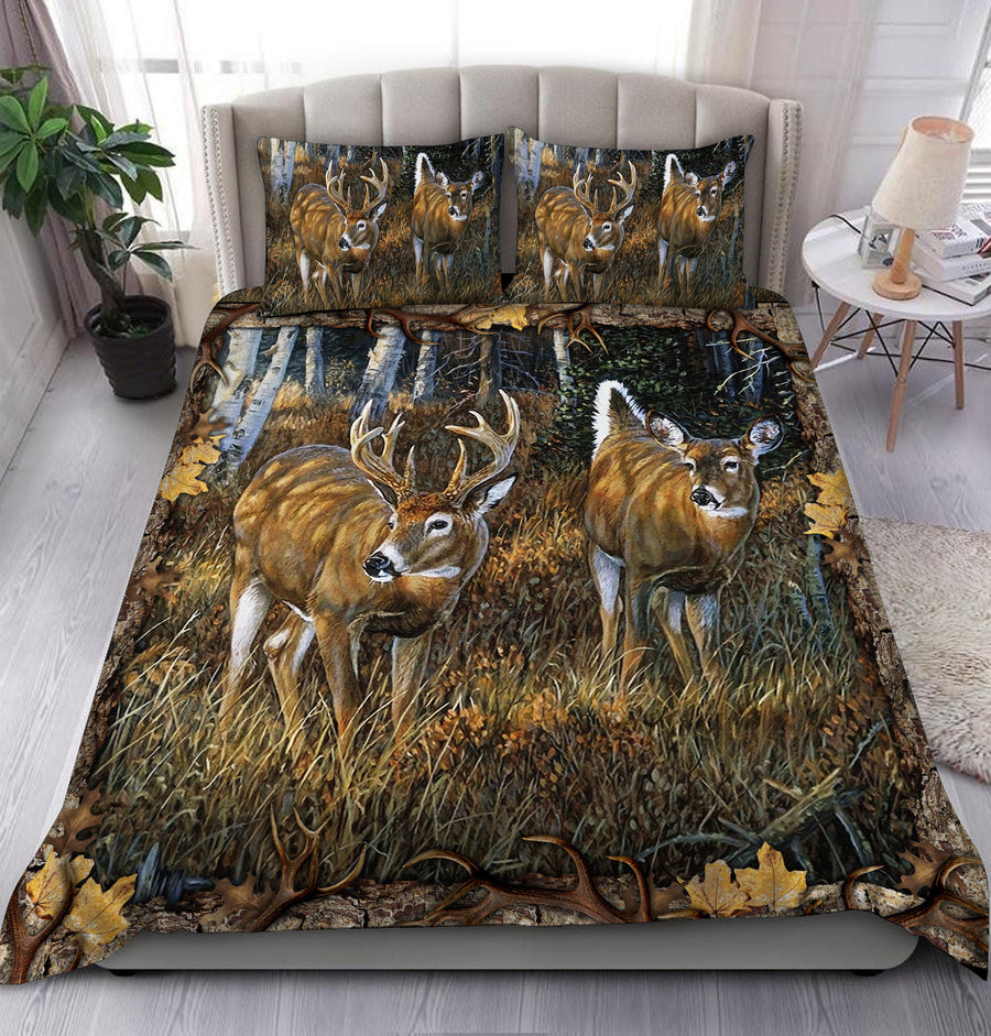Deer Hunting Forest 3 All Over Printed Bedding Set