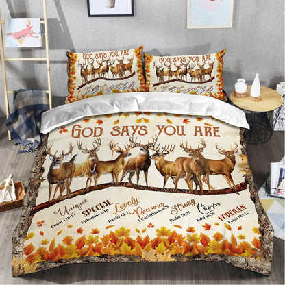 Deer God Says You Are All Over Printed Bedding Set