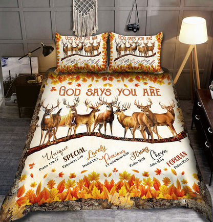 Deer God Says You Are All Over Printed Bedding Set
