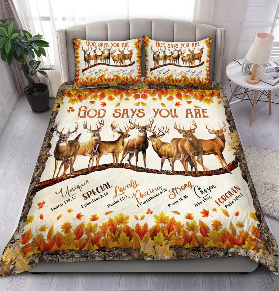 Deer God Says You Are All Over Printed Bedding Set
