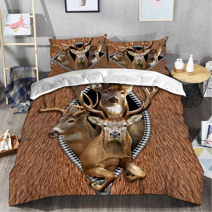 Deer Hunting Zipper All Over Printed Bedding Set