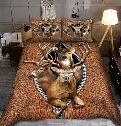 Deer Hunting Zipper All Over Printed Bedding Set