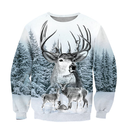 Winter Deer Hunting Pattern All Over Printed Unisex Shirt - Hoodie
