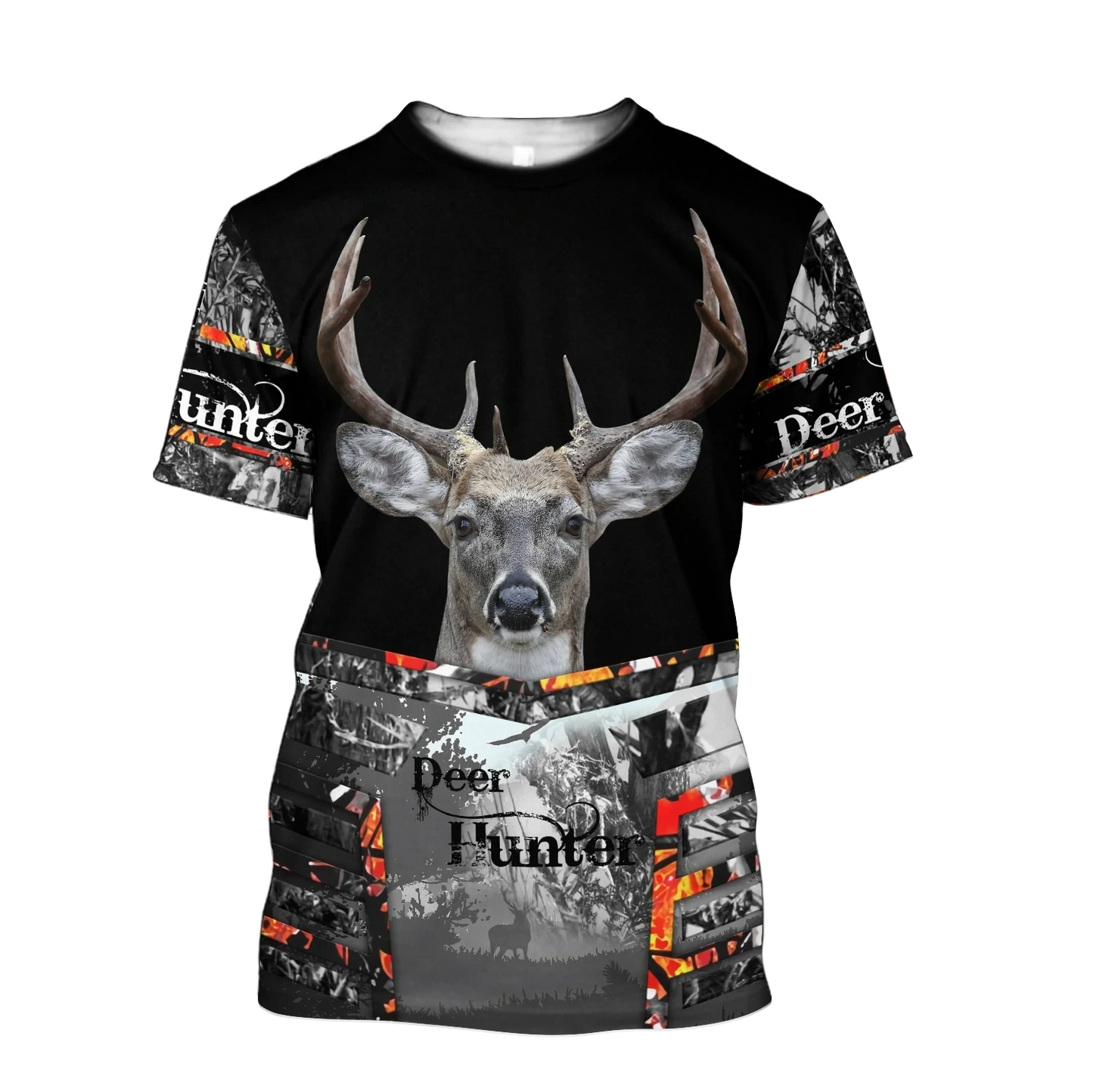 Deer Hunting Gray 3D All Over Printed Unisex Shirt