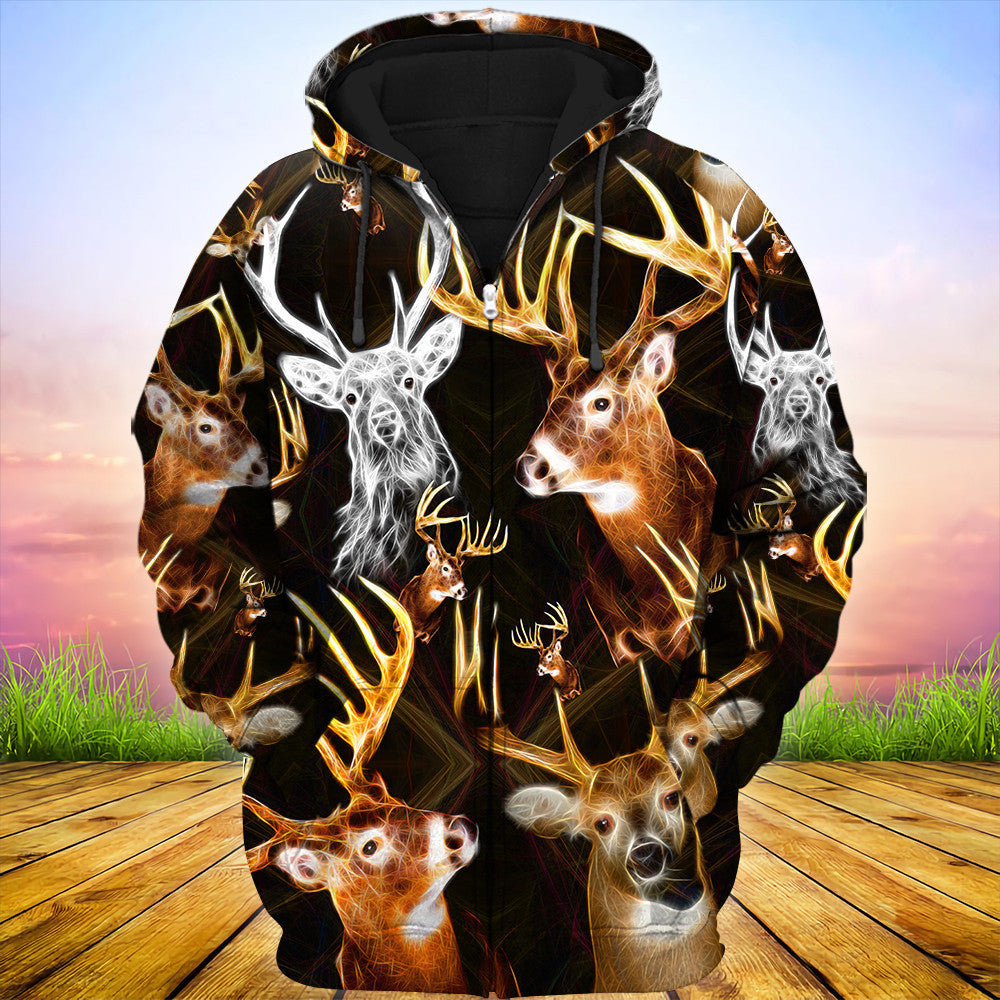 Deer Neon Art All Over Printed Unisex Shirt