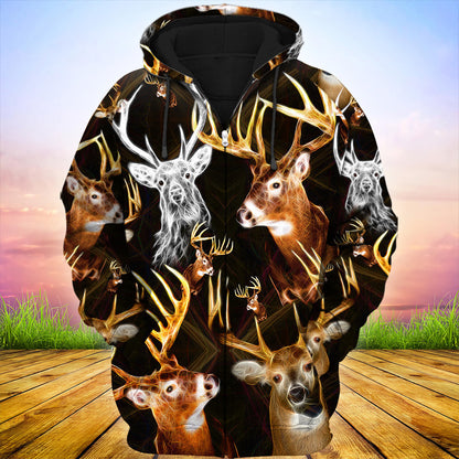 Deer Neon Art All Over Printed Unisex Shirt