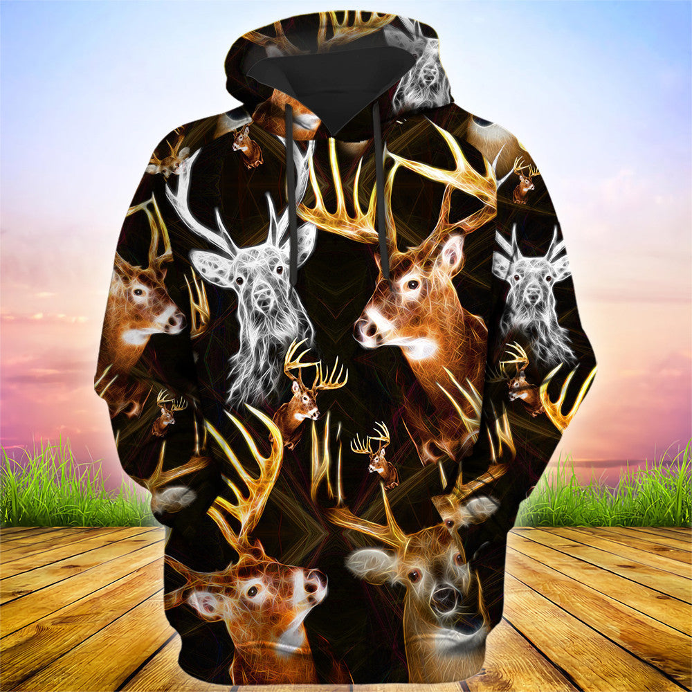 Deer Neon Art All Over Printed Unisex Shirt