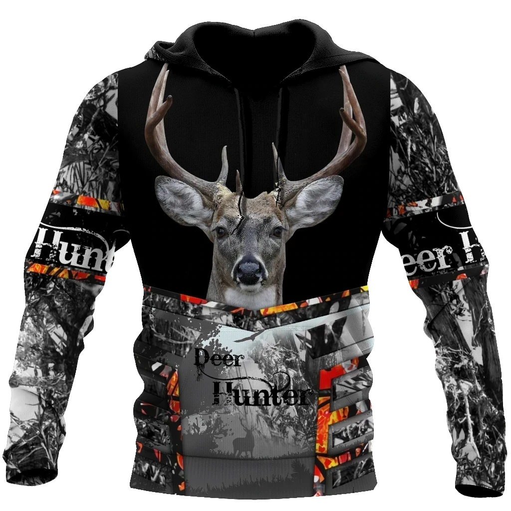 Deer Hunting Gray 3D All Over Printed Unisex Shirt