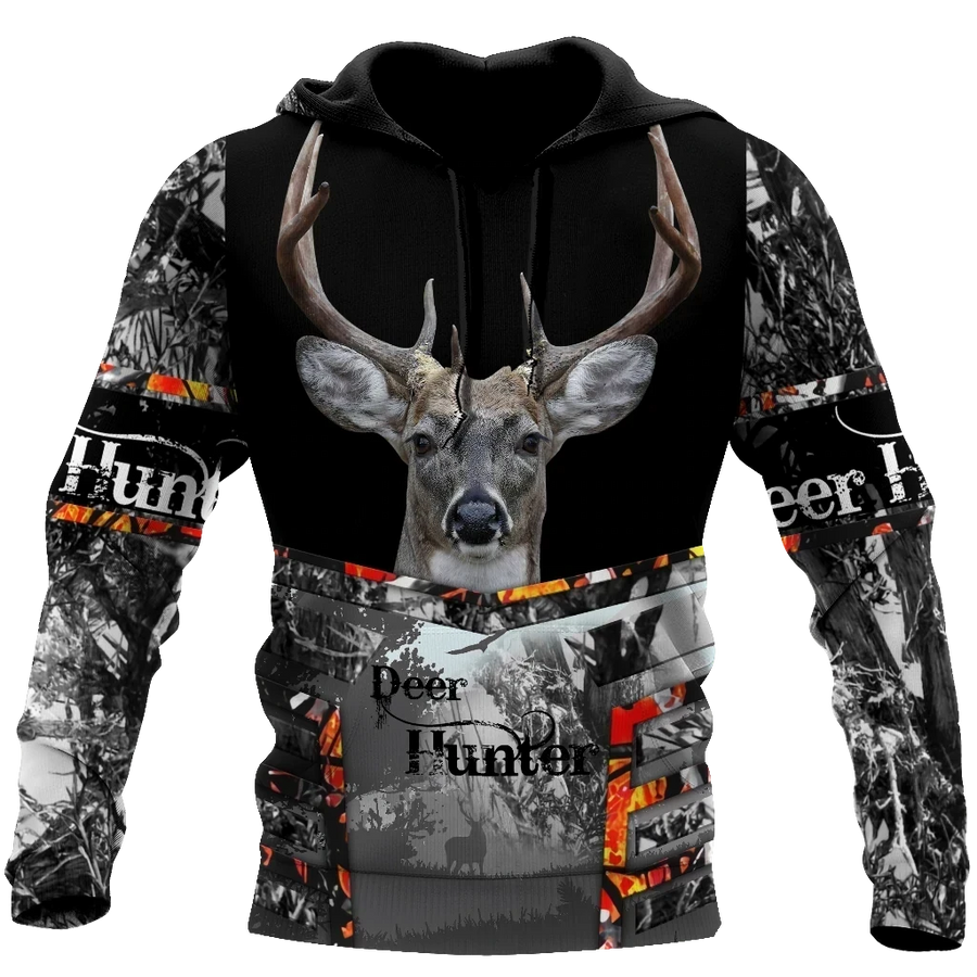 Deer Hunting Gray 3D All Over Printed Unisex Shirt