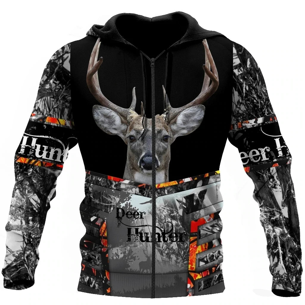 Deer Hunting Gray 3D All Over Printed Unisex Shirt