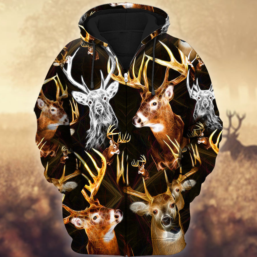 Deer Neon Art All Over Printed Unisex Shirt