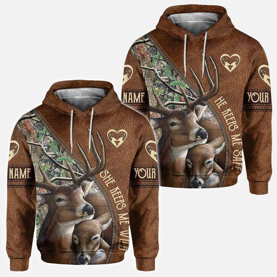 Deer Couple-Combo Hoodie Couple 3D All over Printed Shirt
