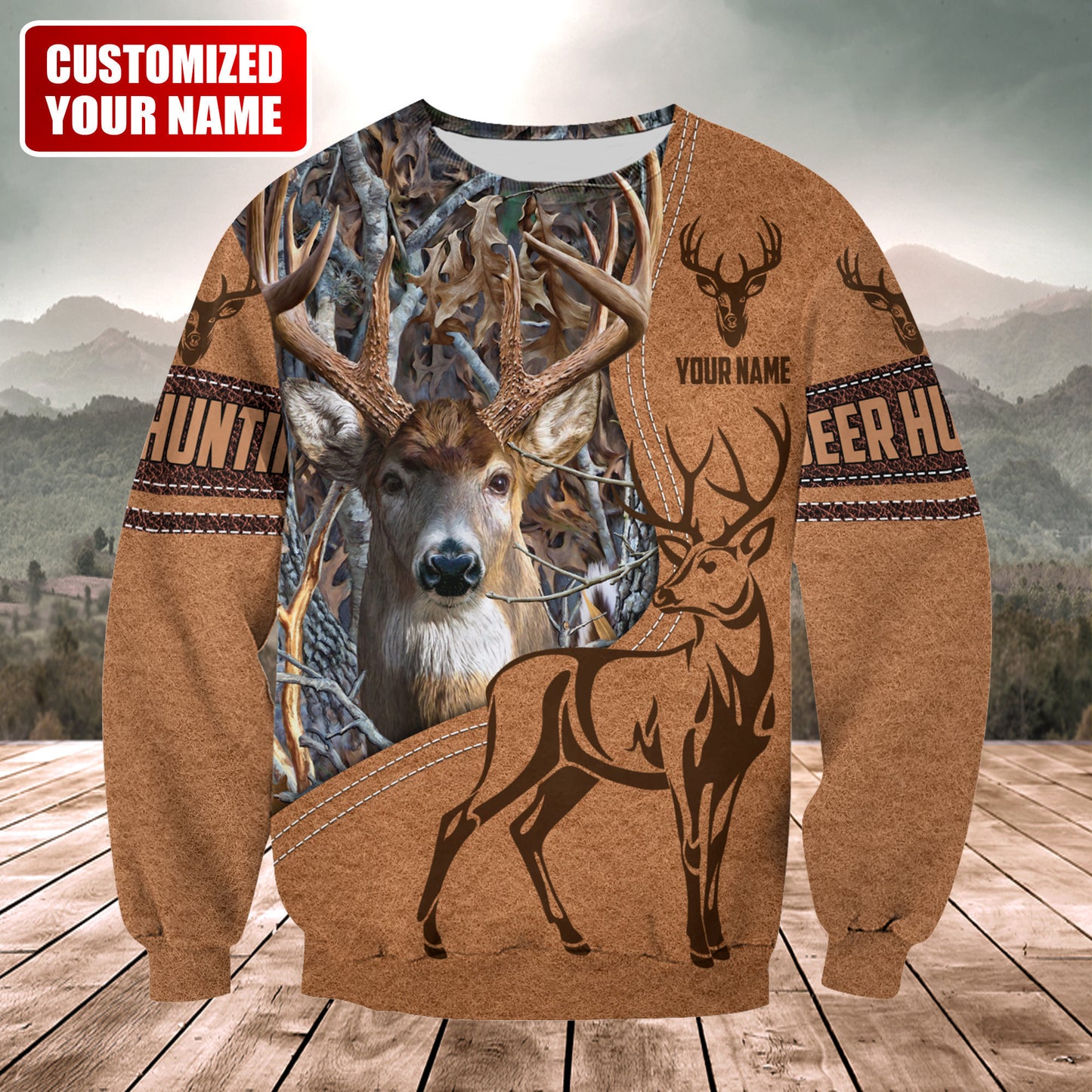 Personalized Name Deer Hunting Q4 All Over Printed Unisex Shirt