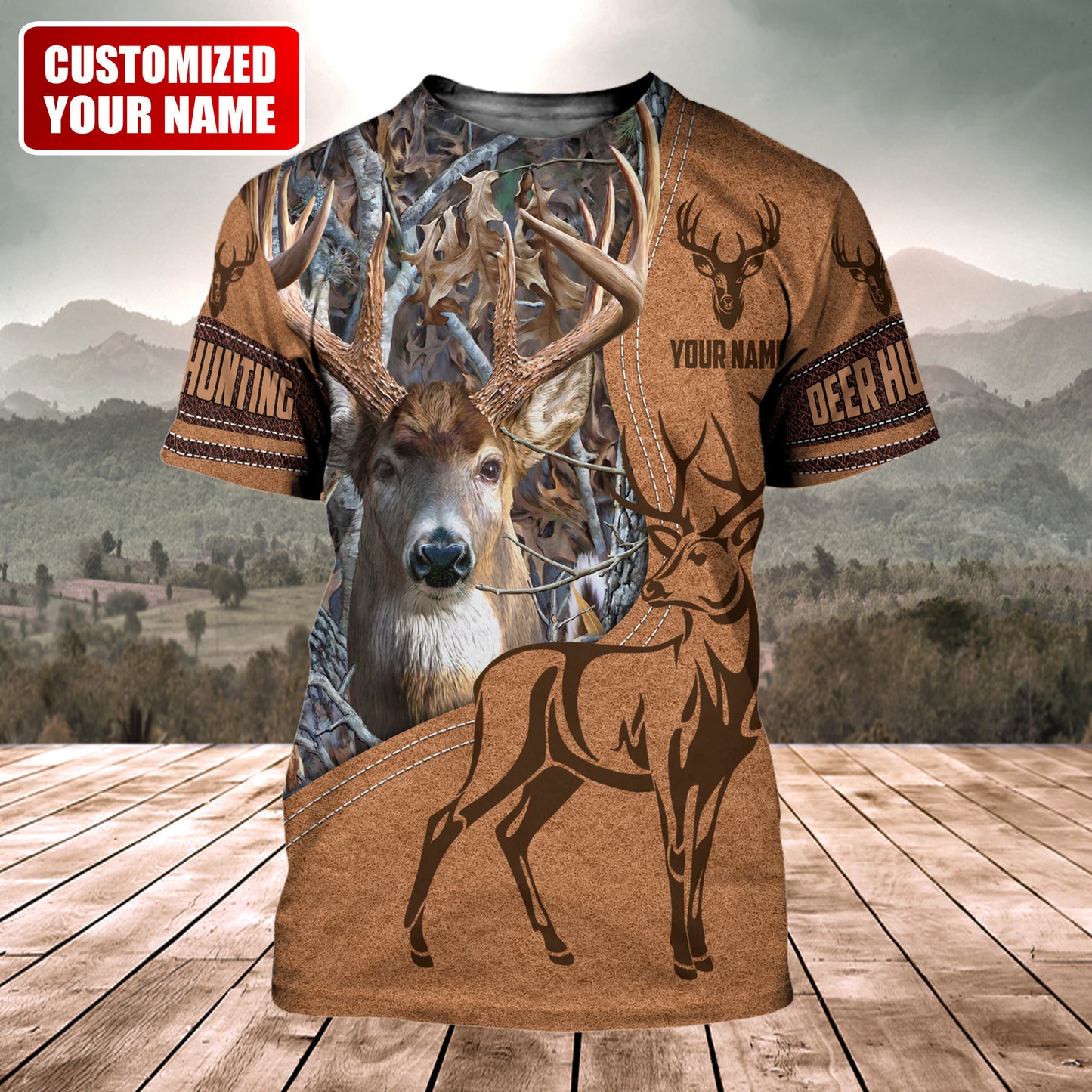 Personalized Name Deer Hunting Q4 All Over Printed Unisex Shirt