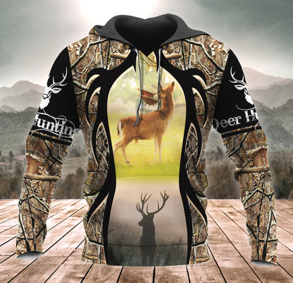 Deer Hunting Camo Q3 All Over Printed Unisex Shirt
