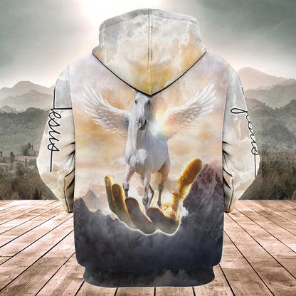 Horse Wing One Nation Under God All Over Printed Unisex Shirt