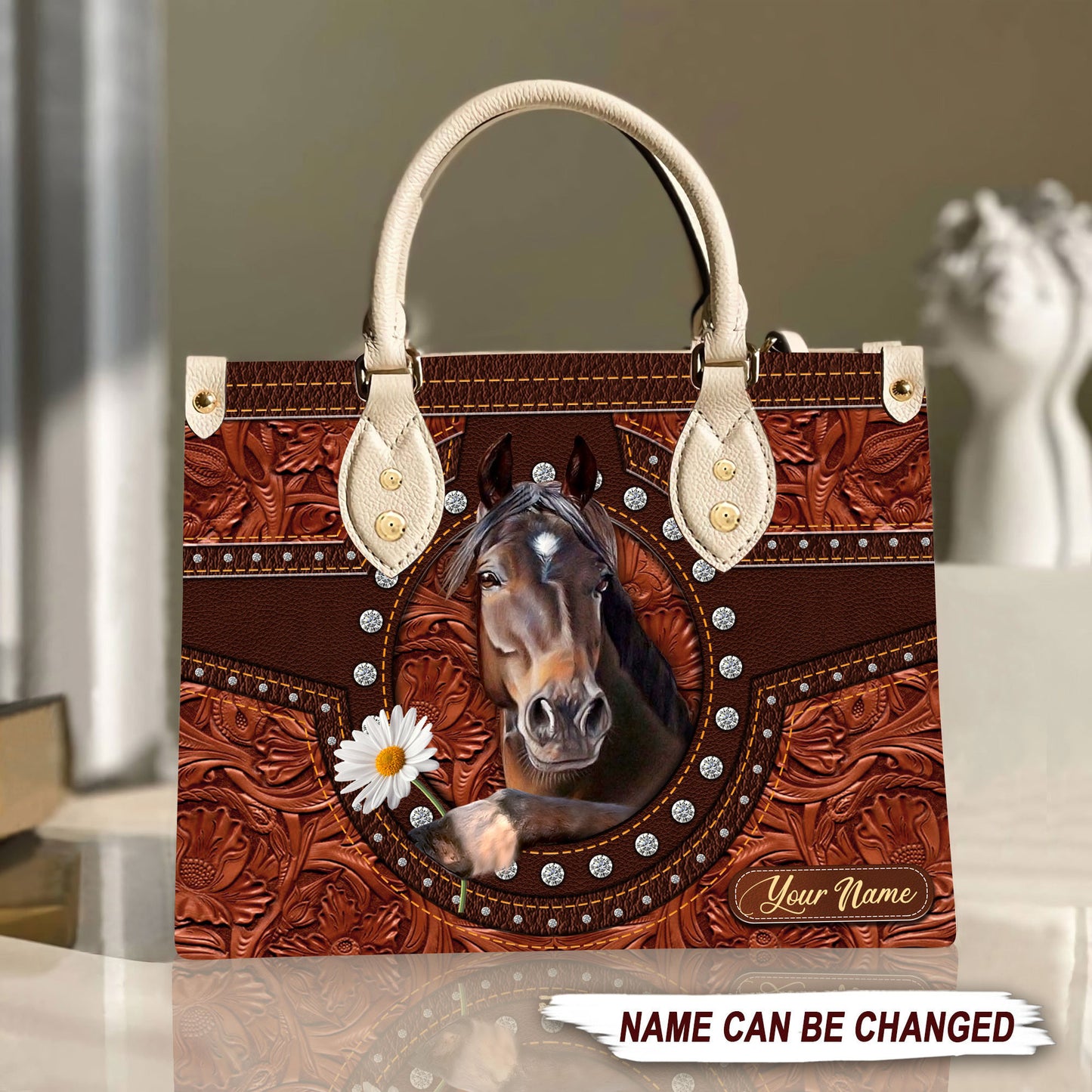 Horse Q3 Personalized Leather Handbag