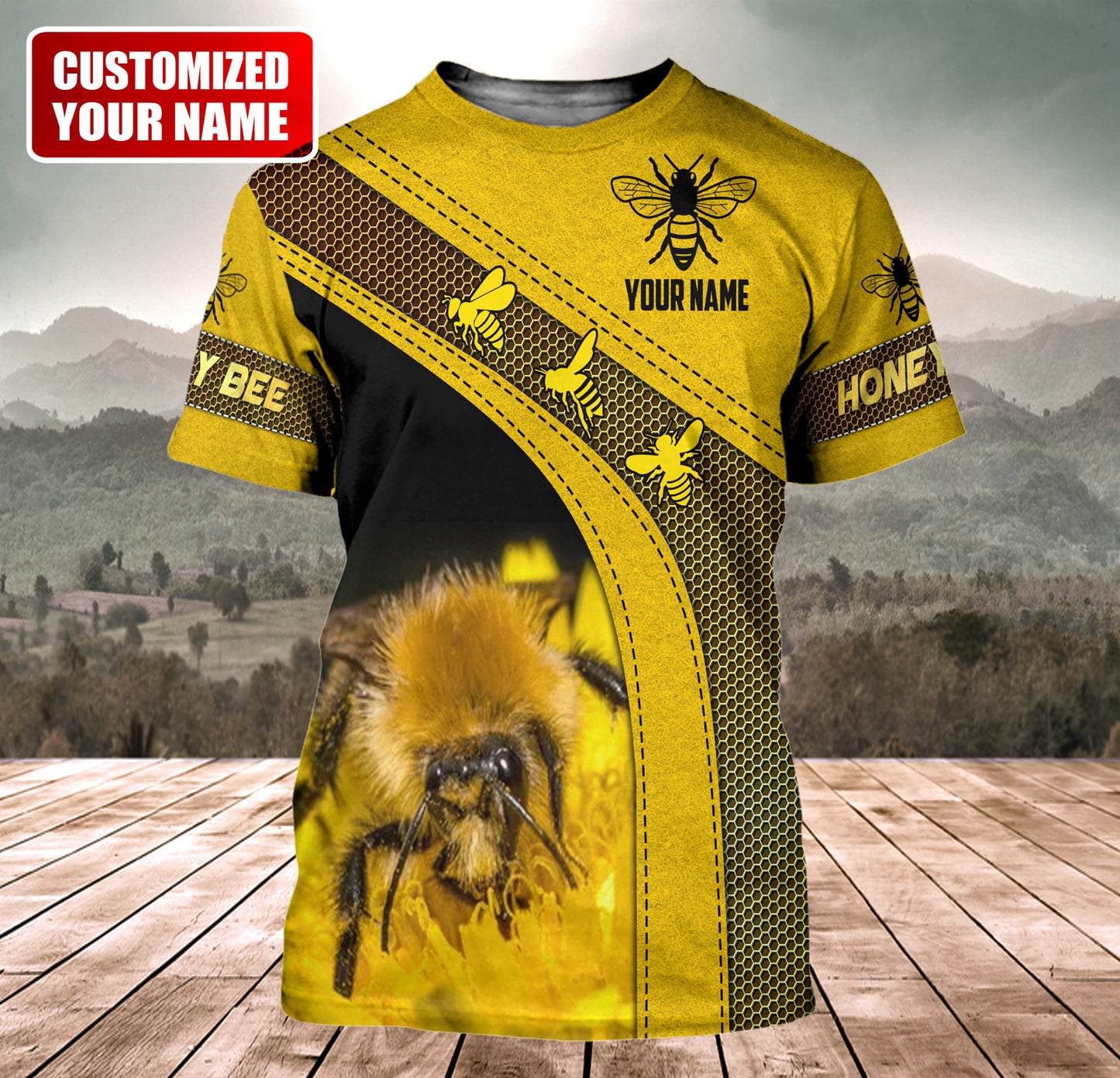 Personalized Name Honey Bee 4 All Over Printed Unisex Shirt Q140205